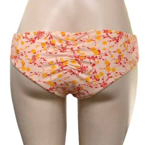 Raisins Miami Pant Pink Floral Cheeky Shirred Bikini Swim Bottoms Size XL - Picture 6 of 9